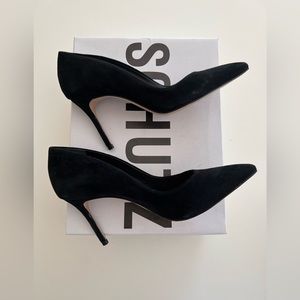 Schutz kid suede black. Worn once, excellent condition.